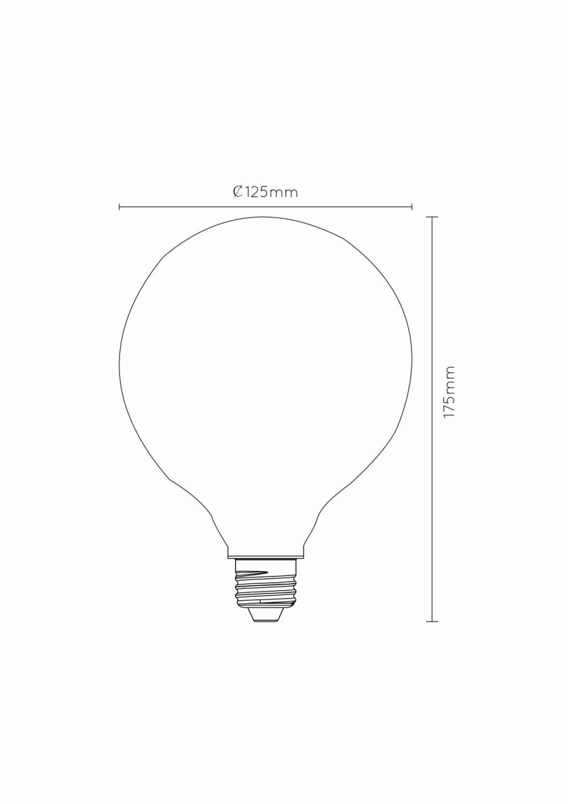 Lucide G125 - Žiarovka - Ø 12,5 cm - LED Rozm. - E27 - 1x8W 2700K - 3 StepDim - Opál